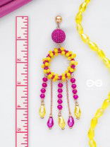 WILDFIRE SPIRIT - BOLD AND STATEMENT DANGLER EARRINGS (PINK & YELLOW)