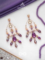 Pratihata - The Sangria Chandeliers - Statement Golden Embellished Earrings