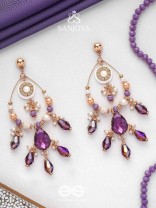 Pratihata - The Sangria Chandeliers - Statement Golden Embellished Earrings