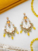 Vibhaati - The Minty Sparklers - Statement Gold And Green Embellished Earrings