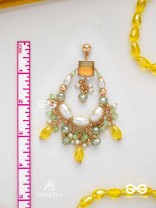 Vibhaati - The Minty Sparklers - Statement Gold And Green Embellished Earrings