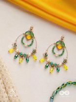 Dvyaha - The Shimmering Fiesta - Statement Golden Embellished Earrings 