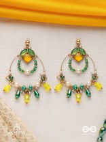 Dvyaha - The Shimmering Fiesta - Statement Golden Embellished Earrings 