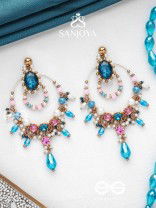 Abhram - The Shimmering Sky - Statement Golden Embellished Earrings 