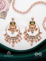 Abhivivas - The Shining Beauties - Statement Golden Embellished Earrings 