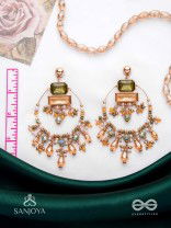 Abhivivas - The Shining Beauties - Statement Golden Embellished Earrings 
