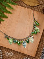 WHAT A RE-LEAF - GREEN AND SILVER NECKPIECE