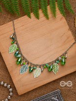 WHAT A RE-LEAF - GREEN AND SILVER NECKPIECE