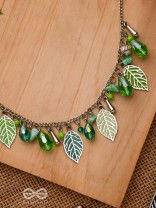 WHAT A RE-LEAF - GREEN AND SILVER NECKPIECE