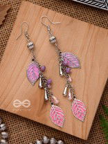 THE DANCING LEAFLETS - CASUAL DROP EARRINGS (PINK)