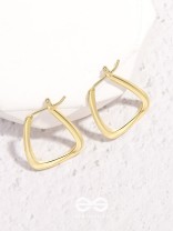 Sun-Kissed Squares- Geometrical Golden Earrings