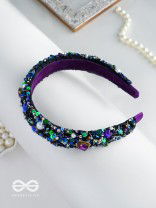 HIRAK - THE RADIANT SPLENDOR -CRYSTAL STONES, SEQUINS AND PEARLS MULTICOLOR EMBROIDERED HAIRBAND