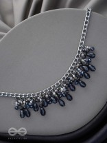THE CHARMING NIGHTS- BLACK AND SILVER DROP NECKPIECE