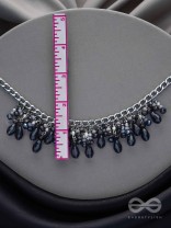 THE CHARMING NIGHTS- BLACK AND SILVER DROP NECKPIECE