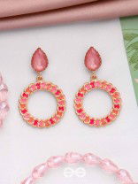 PINK OPULENCE - PEAR GEMSTONE DROP EARRINGS
