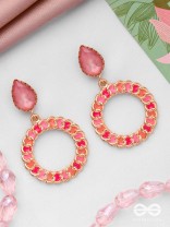PINK OPULENCE - PEAR GEMSTONE DROP EARRINGS