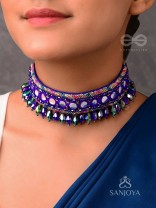 Edhas - The Luminous Radiance - Mirror, Beads And Cutdana Hand Embroidered Neckpiece