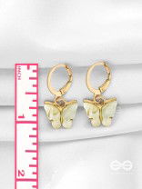 TAKE THE SKY LIKE A BUTTERFLY - CUTE GOLDEN DANGLER EARRINGS (LEMON YELLOW)