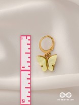 TAKE THE SKY LIKE A BUTTERFLY - CUTE GOLDEN DANGLER EARRINGS (LEMON YELLOW)