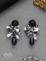 ESCAPING THE NIGHT- BLACK AND GRAY DROP EARRINGS