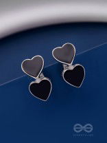 FLINGIN' LOVEY-DOVEY  - BLACK ENAMELLED SILVER STUDS