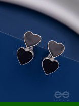 FLINGIN' LOVEY-DOVEY  - BLACK ENAMELLED SILVER STUDS