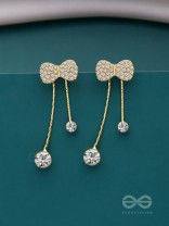 BLINGY BOWS - GOLDEN SPARKLING EARJACKETS