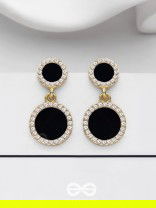 MIDNIGHT ENCHANTMENT - GOLDEN AND BLACK DROP EARRINGS