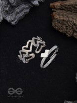 LOVE PUZZLE - SET OF 2 SILVER RINGS