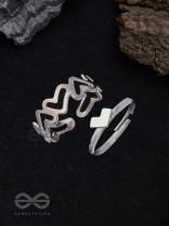 LOVE PUZZLE - SET OF 2 SILVER RINGS