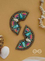 PARIDYUDHI - THE OCEAN WHISPERS - SEQUINS, BEADS, AND MARBLE DROP EMBROIDERED EARRINGS (MULTICOLOR)