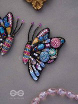 Vanyapadmini - The Gilded Flutter - Sequins, Beads And Cutdana Hand Embroidered Earrings (Multicolor)