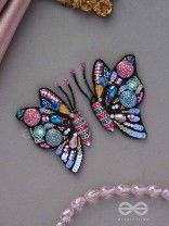 Vanyapadmini - The Gilded Flutter - Sequins, Beads And Cutdana Hand Embroidered Earrings (Multicolor)