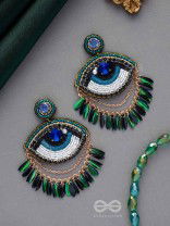 ADRISHTI - THE BLESSED GAZE - STONES, BEADS, SEQUINS AND PEARL EMBROIDERED EARRINGS
