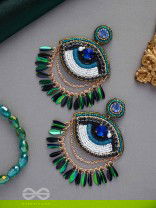 ADRISHTI - THE BLESSED GAZE - STONES, BEADS, SEQUINS AND PEARL EMBROIDERED EARRINGS