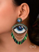 ADRISHTI - THE BLESSED GAZE - STONES, BEADS, SEQUINS AND PEARL EMBROIDERED EARRINGS