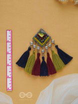 Abhipreta - The Cherished Glow - Stone, Beads And Resham Hand Embroidered Earrings