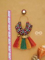 Kalatmaka - The Artistic Aura - Resham, Beads And Coins Hand Embroidered Earrings
