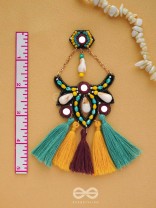 Rochana - The Assorted Gleam - Mirrors, Beads And Resham Hand Embroidered Earrings (Multicolor)