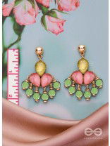 THE CHARMING ROSETTES - GOLDEN EMBELLISHED EARRINGS