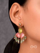 THE CHARMING ROSETTES - GOLDEN EMBELLISHED EARRINGS