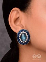 AMRITARA - THE ETERNAL ESSENCE - STONE, PEARLS AND SEQUINS EMBROIDERED EARRINGS