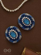 Indradhya - The Celestial Cascade - Stone, Beads, Sequins And Cutdana Hand Embroidered Earrings