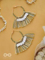 TATRABHAVA - THE COASTAL CARNIVALS - BEADS AND COTTON THREADS EMBROIDERED HOOP EARRINGS