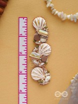 Nishkalmsa - The Beach Nirvana - Shell, Beads And Sequins Hand Embroidered Earrings
