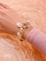 Shellacious Charm - Statement Golden Embellished Bracelet