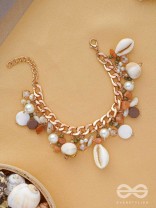 Shellacious Charm - Statement Golden Embellished Bracelet