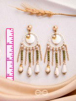 SEASHORE FERN FRINGE - GOLDEN DROP EARRINGS