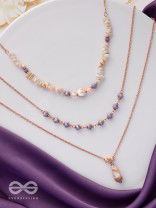 The Lavender Meadows - Casual Multilayered Neckpiece With Anti-Tarnish Coating 