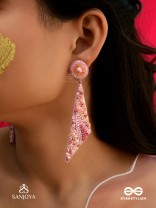 Dviguna - The Sleek Splendor - Cutdana, Resham And Sequins Hand Embroidered Earrings